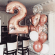 thumbnail image 3 of 10 globos con números de papel de aluminio dorado rosa con la frase "Feliz cumpleaños", decoraciones para fiestas de primer año de bebé, niño y niña, suministros para globos de 1, 2 y 1 año, 3 of 5