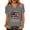 Gray, variant on America 250 Tshirt for Women Short Sleeve Patriotic 250 Anniversary Tops V Neck USA Flag Elements Independence Day Shirt White M