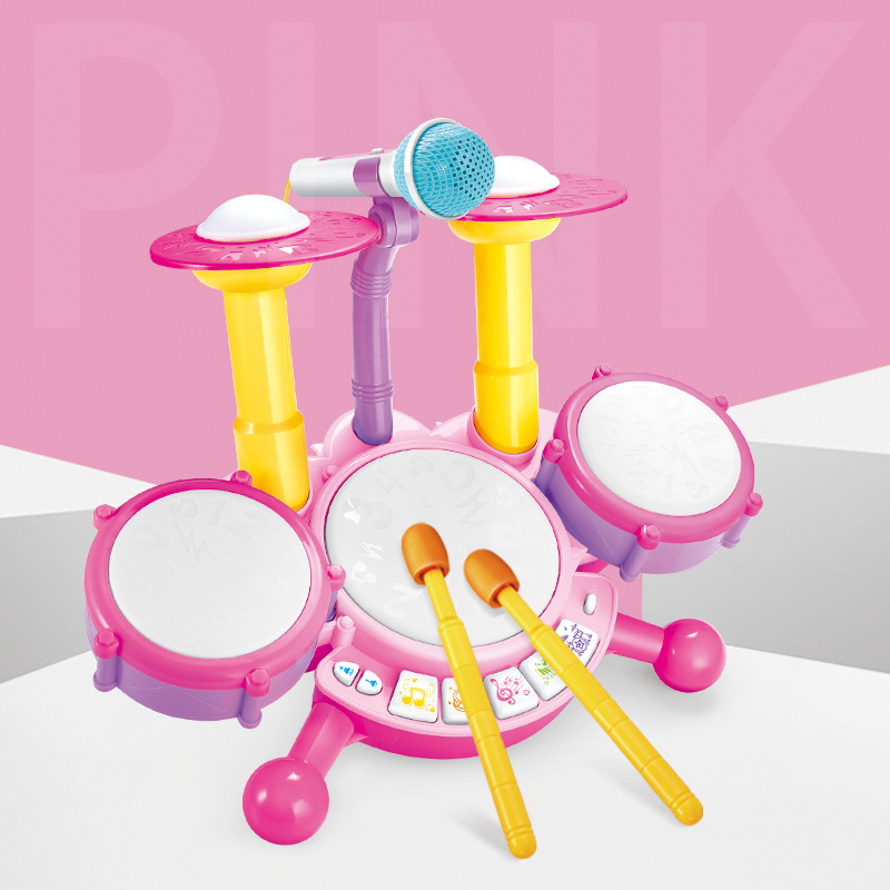 Kids Drum Set Musical Instrument Toys Drum Set for Toddlers 13 Educational Musical Toys Working