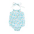 thumbnail image 1 of Kmbangi Tie-up Flower/Lemon/Leopard/Flamingo/Leaf Print Halter Swimsuit, 1 of 9