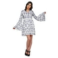 thumbnail image 1 of Moomaya Robe Longue à Manches Cloche pour Femmes Imprimée Décontractée Été Plissée Kurta, 1 of 6