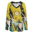 thumbnail image 4 of Simpsons Womens T Shirts V Neck Long Sleeve Tops Causal Loose Summer T-Shirts 5XL, 4 of 7