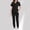 Black, variant on Azrian Ladies Uniform Set, Scrub Top and Pants Sets Women's V-neck Short Sleeved Pocket Long Pants Protective Suit Set Short Sleeved V-neck Top/shirt