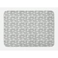 thumbnail image 1 of Cartoon Bath Mat, Dogs with Dickey Bows on Greyscale Horizontal Stripes Repetition, Plush Bathroom Decor Mat with Non Slip Backing, 29.5" X 17.5", White Blush Grey, by Ambesonne, 1 of 2