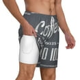 thumbnail image 3 of Balery Coffee Is Always A Good Idea Mens Swim Trunks Swim Shorts for Men Quick Dry Inseam Beach Shorts with Compression Liner Pocket-XX-Large, 3 of 9