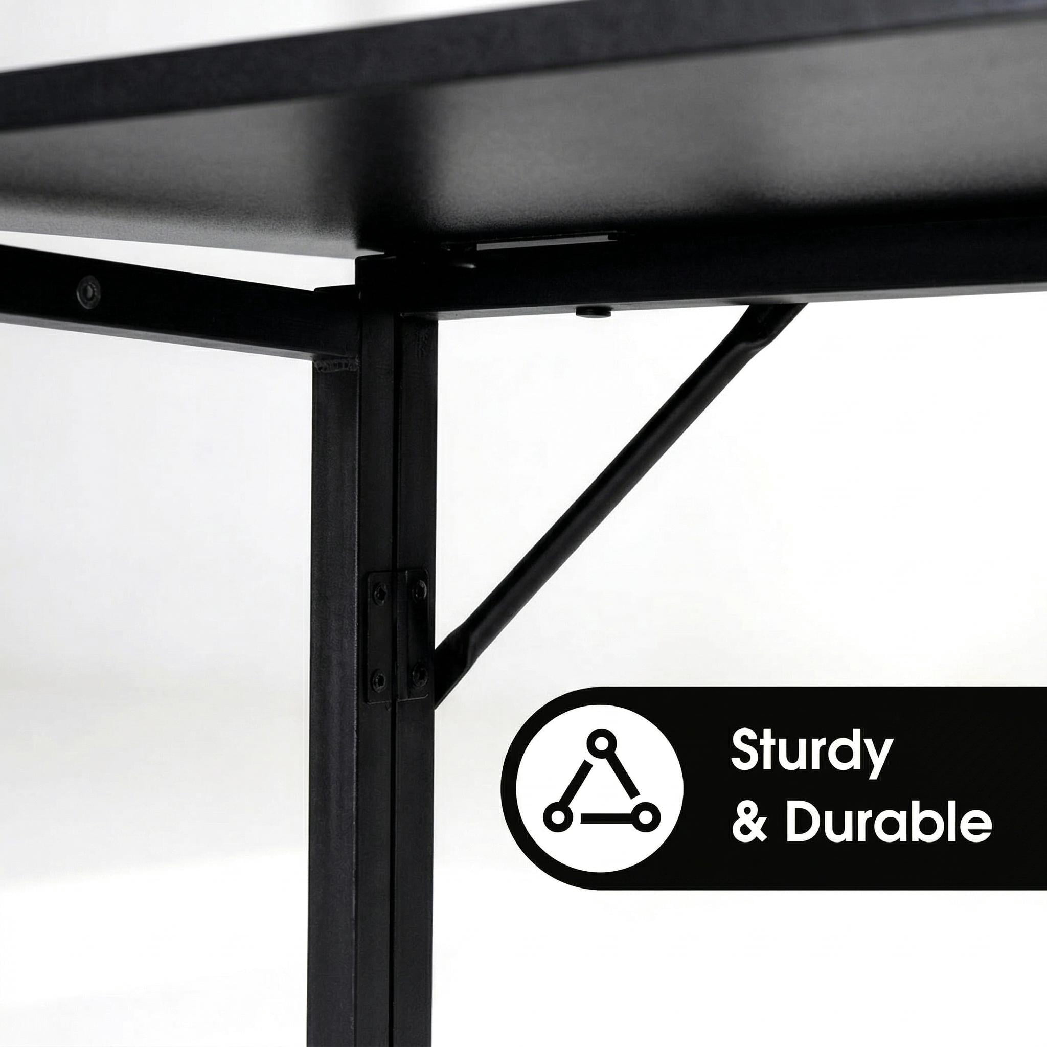 Homy Casa Folding Desk for Home Office, 31.5 Inch Compact Foldable Computer Writing Table, Portable Craft Sewing Table for Small Spaces, Black