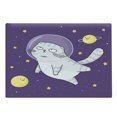 thumbnail image 1 of Outer Space Cutting Board, Scottish Fold Cat Astronaut in with Stars and Planets in the Sky, Decorative Tempered Glass Cutting and Serving Board, in 3 Sizes, by Ambesonne, 1 of 2