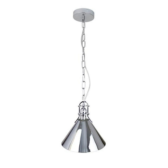 EQLight EQPCCC10 10 x 10 in. Zulia 1-Light Chrome Cone Pendant