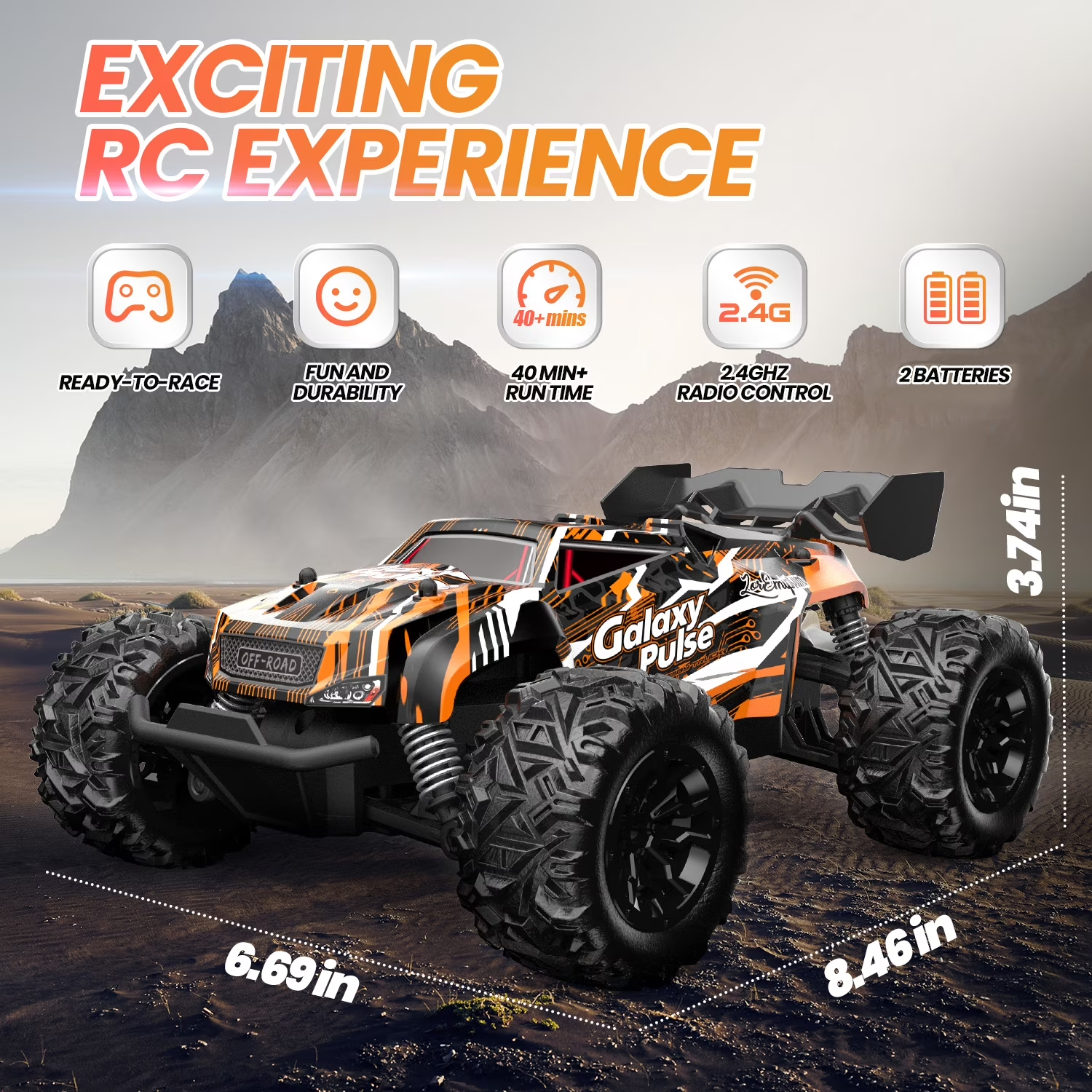 JoyStone Remote Control Monster Truck, 1:20 Scale All-Terrain 4WD photo 4