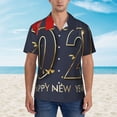 thumbnail image 2 of Fotbe 2025 New Year 2 Camisa Hawaiana para Hombre Unisex – Camisa Casual de Verano con Botones de Manga Corta de Algodón y Lino,Medium, 2 of 7