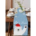 thumbnail image 4 of Blue Bear Christmas Burlap-Cotton Table Runner 48 Inches Long,Xmas Snowflake Winter Farmhouse Table Runners,Outdoor Dining Tablecloths Decor for Baby Shower Party Wedding 13x48, 4 of 9