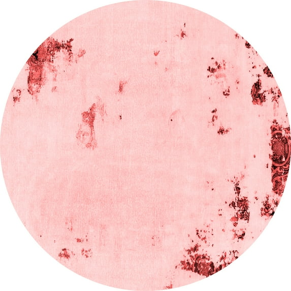 Ahgly Company Indoor Round Abstract Red Modern Area Rugs, 5' Round