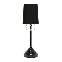 Simple Designs 17.25" Chic and Stylish Crystal Adorned Table Lamp - Black