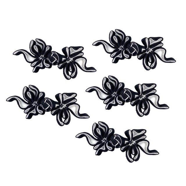 Botón De Rana De Nudo Chino Sunnimix 5 Pares Peces Dorados Negro Blanco