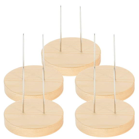 DINHEAROM Display Stand Wooden Bases Light Yellow 5Pcs 1.8x1.8x0.4In