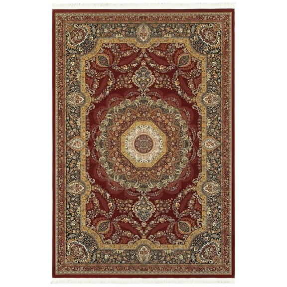 Oriental Weavers Masterpiece Area Rug - 113R2 - 7'10" x 10'10" - in Red/ Multi - Vintage Inspired, Stain Resistant, Family and Pet Friendly , Dining, Living Room Rug