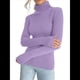 thumbnail image 3 of Suéteres Acanalados para Mujer, Lindos Suéteres de Punto de Cuello Alto, Ajustados y Cálidos Púrpura un Tamaño, 3 of 10