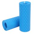 thumbnail image 4 of 1 par de agarres redondos envolventes para mancuernas, de silicona, antideslizantes, con almohadilla gruesa para levantamiento de pesas y desarrollo muscular, color azul., 4 of 14