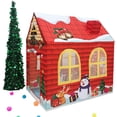 thumbnail image 1 of Cateissary Tienda de juegos navideña para niños, casa de juegos divertida para interiores y exteriores con puerta enrollable y ventanas, regalos para Kits de decoración para fiestas Cateissary HA038846-00, 1 of 6