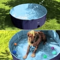 thumbnail image 4 of Pidsen Foldable Dog Swimming Pool Blue Portable Hard PVC Bathtub for Pet (L Size), 4 of 10