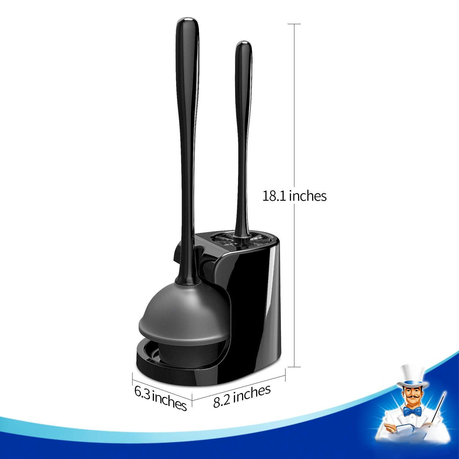 Toilet Plunger and Bowl Brush Combo for Bathroom Cleaning, Durable Black Set with Easy Grip Handle, Effective Toilet Maintenance Tools, 2 Pieces