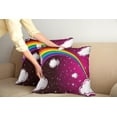 thumbnail image 2 of Ambesonne Cartoon Throw Pillow Cover 2 Pack, Rainbow Colored Stars, 24", Maroon and White, 2 of 5