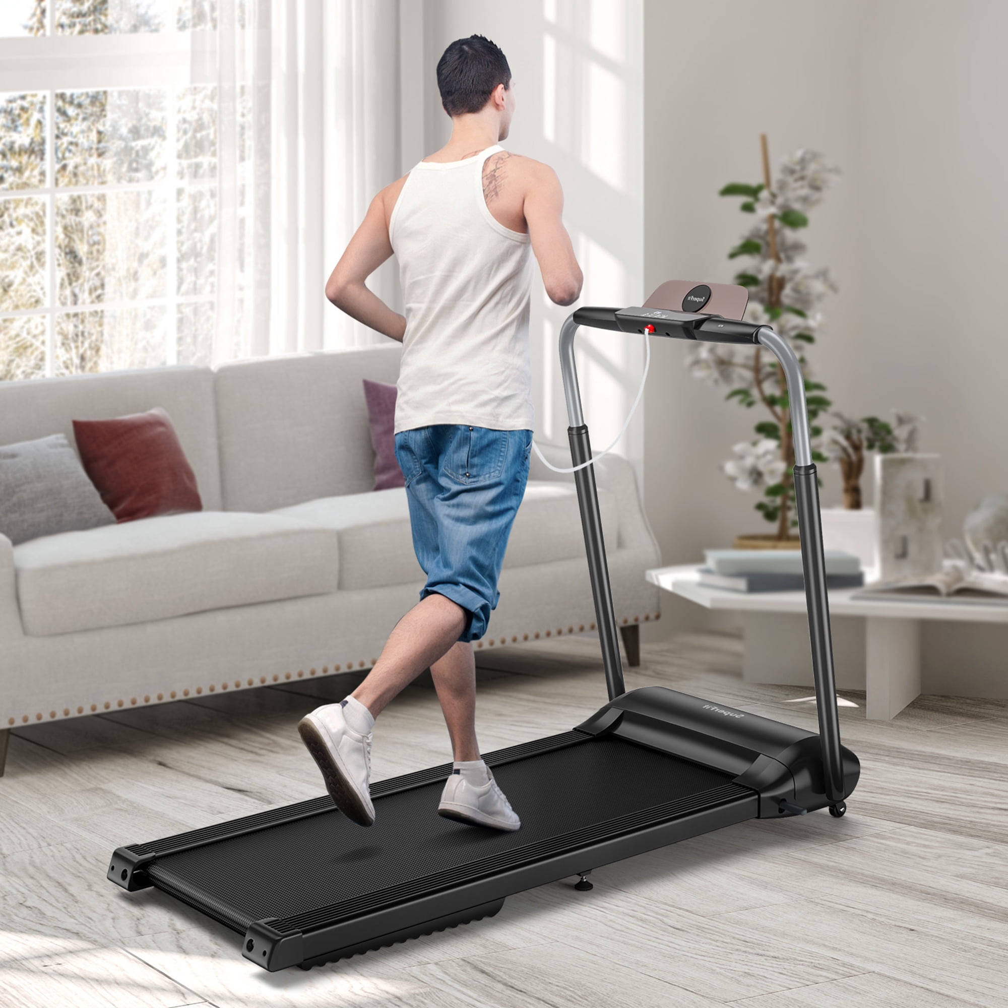 Gymax Folding Treadmill 3.0HP Electric Walking Running Machine w/ LED Touch Screen