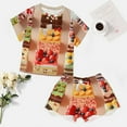 thumbnail image 4 of Cartoon Cake Print Women'S Pajamas Set Summer Sleepwear Sets 2 Piece Lounge Set, 4 of 7