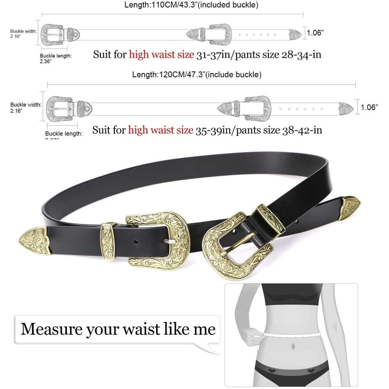 Women Leather Belts Ladies Vintage Western Design Black  display picture 3