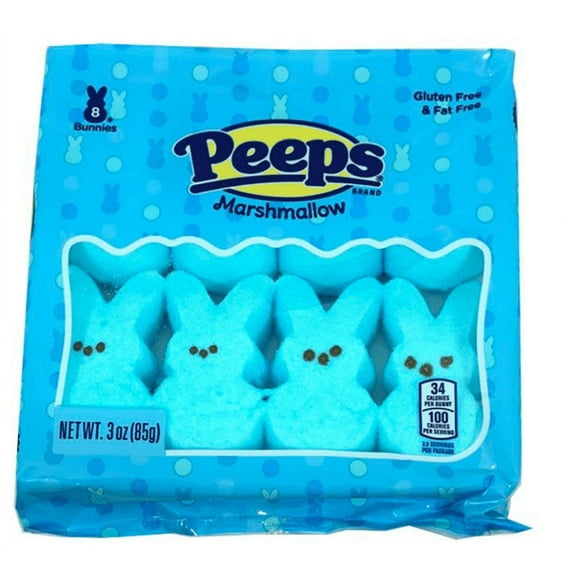 Peep (1 bag) Easter Blue Marshmallow Bunny Candy - 8 Bunnies per Bag - Gluten & Fat Free - 3 oz / 85 g