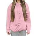 thumbnail image 2 of Pink Womens Sweatshirt Womens Oversized Solid Color Pocket Sweatshirts Pullover Women's Loose Casual Sweatshirts Fall Clothes for Women, 2 of 6