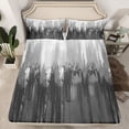 thumbnail image 2 of Homewish Painting Graffiti Twin Sheet Sets,Minimalist Stripes Lines Twin Fitted Sheet,Gray White Flat Sheet For Girl Boys,Super Cozy Room Decor,3 Pieces, 2 of 7