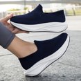 thumbnail image 3 of Men's Slip‑On Shoes Knit Upper Casual Walking Sneakers with Curved Thick Midsole for Daily Indoor and Outdoor Casual Activities, 3 of 6