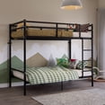thumbnail image 2 of Leumius Bunk Bed Twin Over Twin Size with Ladder and Guardrail,Heavy Duty Metal Slats Support,No Box Spring Needed,Small Space Saving Furniture for Bedroom Dorm,Black, 2 of 12
