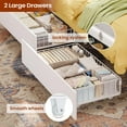 thumbnail image 5 of Daybed with 2 Drawers, LED Light, Heavy Duty Metal Twin Bed Frame with Storage Headboard & Charging Station, Adjutable Glass Shelves,DayBed for Living Room,Bedroom and Guest Room,White, 5 of 7