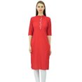 thumbnail image 2 of Phagun Kurti en Coton Uni Tunique Designer Col Mandarin Kurta Ethnique Décontractée Blouse, 2 of 2