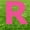Pink, variant on Green Letter R 20 inches tall