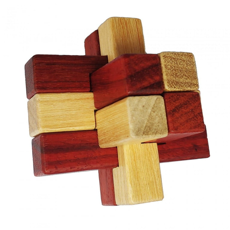 3D Wooden Brain Teaser Puzzles - IQ Test Toys For Kids & Adults