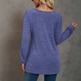 thumbnail image 5 of TKLPEHG Womens Blouse Crew Neck Pleated Tunic Tops Casual Fashion Solid Color Fall Tops Comfy Lightweight Long Sleeve T Shirt Loose Blouses Pullover (Blue,XXL), 5 of 6
