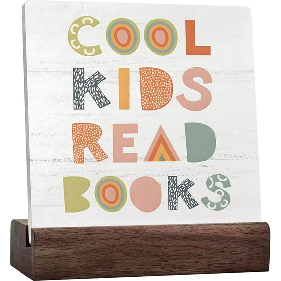 Reading Corner Decor Read Sign,Classroom Decor Cool Kids Read Books Ceramic Table Sign, Read Sign For Kids Room,Boho,Kids Room Decor,Kids Room Decor