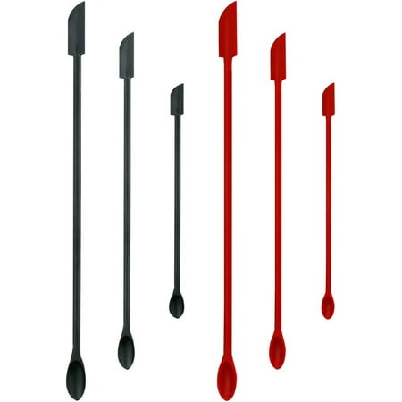 

Happon Mini Spatula 6 Pcs Silicone Small Spatulas for Kitchen Bedroom Jar Makeup Cosmetics (Red + Black)