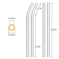 thumbnail image 5 of Reusable Glass Drinking Straw Translucent Straws Bent Straight Glass Straws with Cleaning Brush Bar Party Accessory 8pcs Clear, 5 of 5