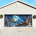 thumbnail image 3 of Christmas Garage Door Banner 7x16 ft, Vintage Believe Train Garage Door Cover with Polar Express Santa, Large Outdoor Wall Decor for Xmas Eve Holiday Backdrop, 3 of 5
