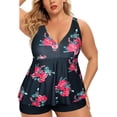 thumbnail image 2 of HAWEE Womens Plus Size Tankini Swimsuits with Shorts Two Piece Bathing Suit Floral Printed Swimwear, 2 of 4