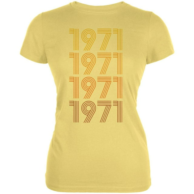 Retro Vintage Flashback Paralines Birthday 1971 Juniors Soft T Shirt