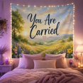 thumbnail image 2 of Pastoral Winding Dirt with Path Leading Through Wildflowers, Mystical Fantasy for Space Lovers, Galaxy Room Decor, Valentine'S Day Gift, Tapestry Wall Hanging for Bedroom and Dorm, 2 of 7