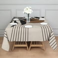 thumbnail image 3 of Black Boho Geometric and Plant Pattern Square Tablecloth,Waterproof Square Table Cover,Wipeable Spillproof Washable Table Cover for Home Kitchen Party Decor 60"x60"(152x152cm), 3 of 6