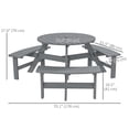 thumbnail image 3 of Outsunny Picnic Table Bench Set with Umbrella Hole for 6 People Grey, 3 of 10