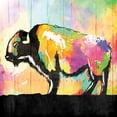 thumbnail image 3 of Grey, Jace 15x15 Black Modern Framed Museum Art Print Titled - Colorful Buffalo, 3 of 5