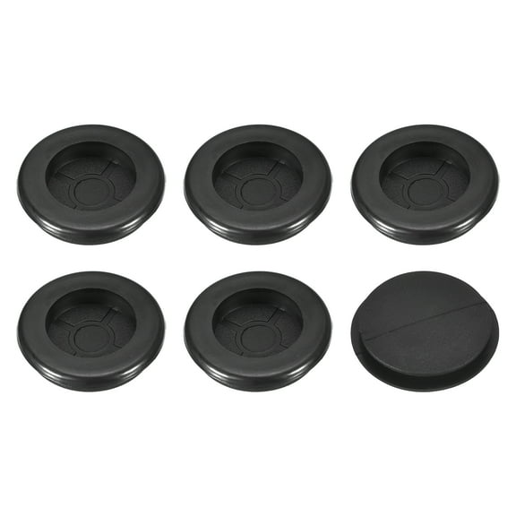 Uxcell 6Pack Rubber Grommets 1-1/8" (30mm) Drill Hole, 1" (26mm) ID Single Sided Hole Plugs Ring Gasket, Black